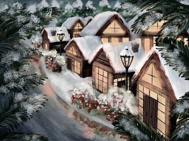 Beautiful animated Christmas night