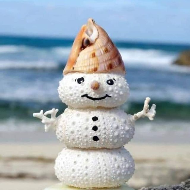 Snowman on the beach