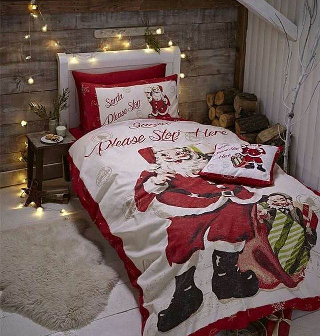 Christmas bed with lights