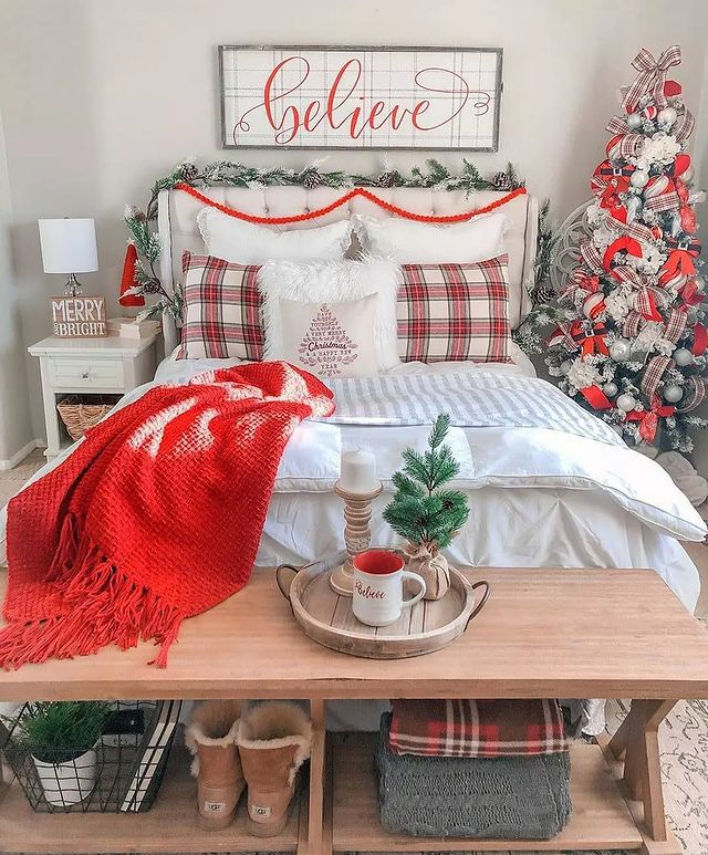 Christmas bed with Christmas tree