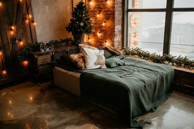 Black Christmas bed