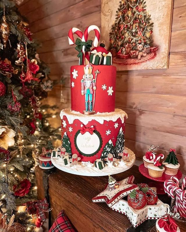 Red Christmas cake
