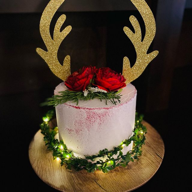 Christmas cake deer antlers