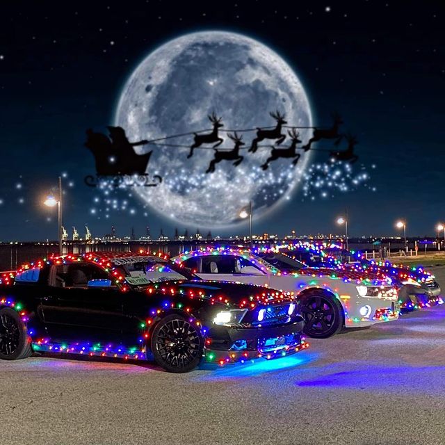 Christmas cars with lights