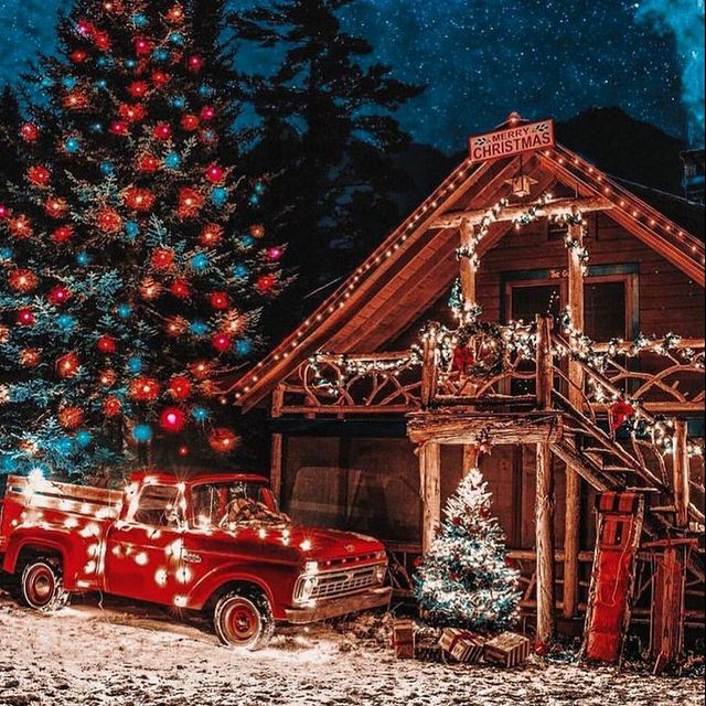 Christmas car and house