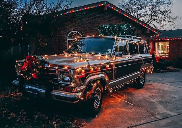 Christmas car with lights