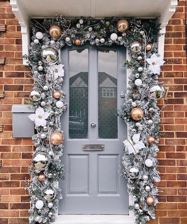 Gray Christmas door