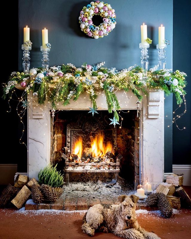 Beautiful Christmas fireplace