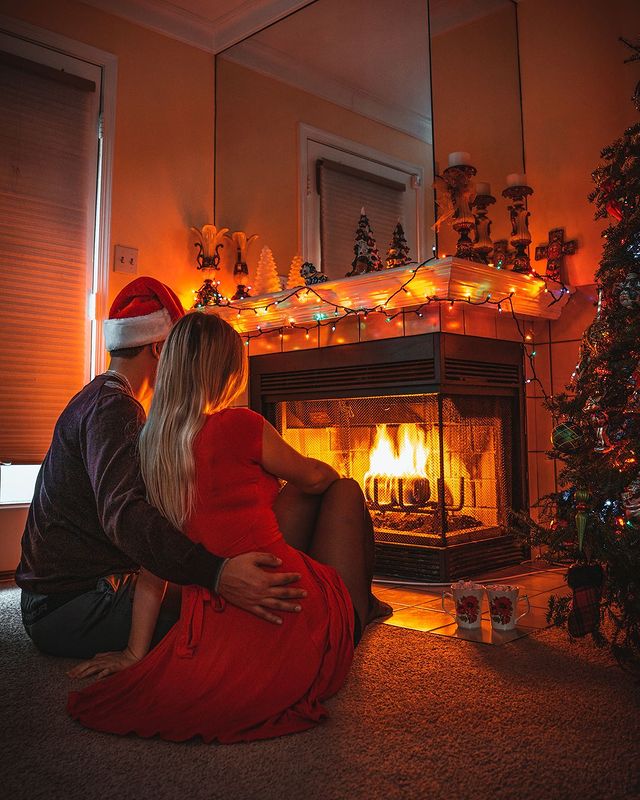 Christmas fireplace love
