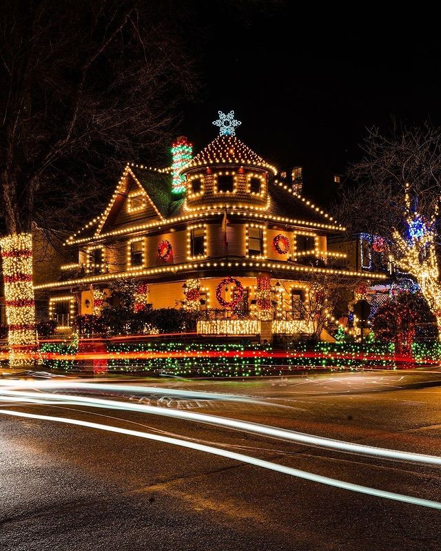 Christmas beautiful lighted house
