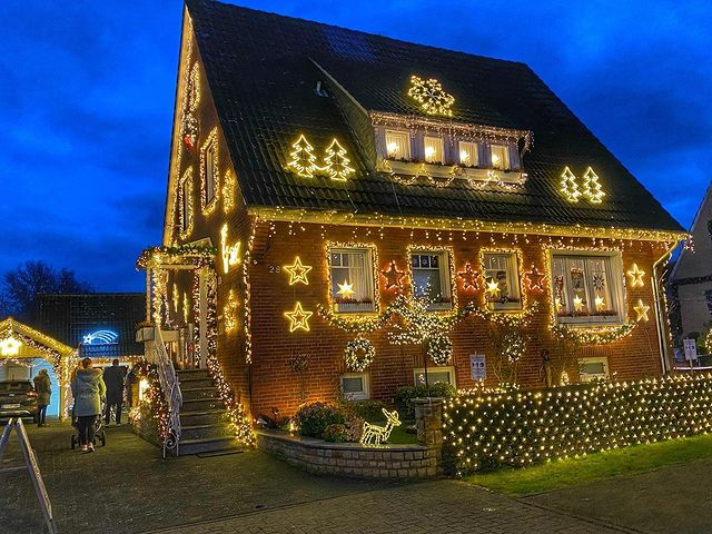 House with lights decoration