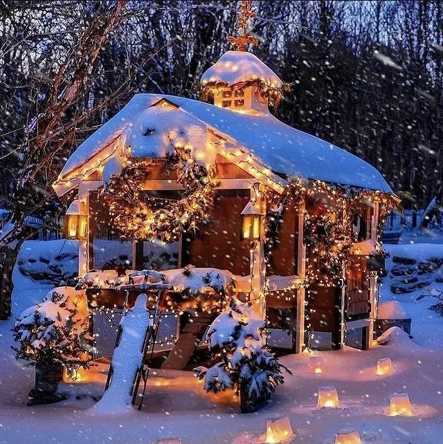 Beautiful small lighted house