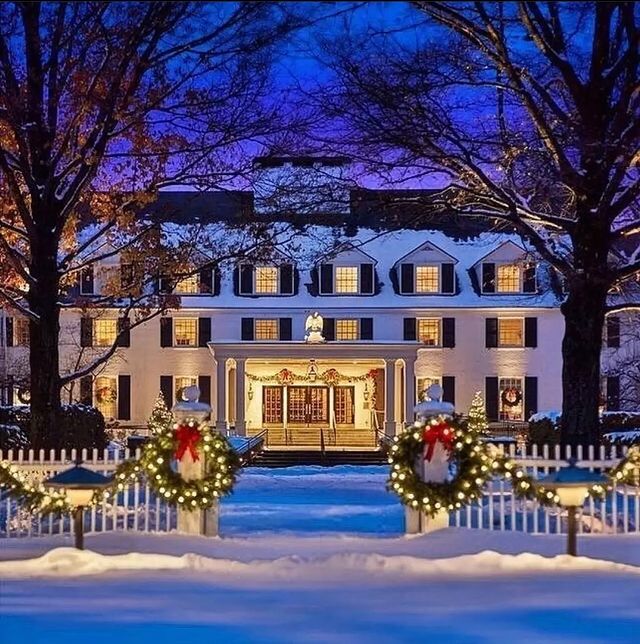 House with Christmas wreaths