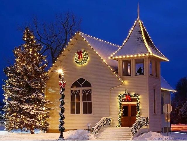 Snow house with Christmas tree
