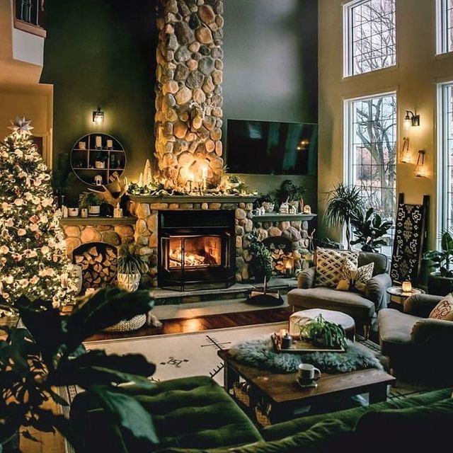 Christmas interior with lights