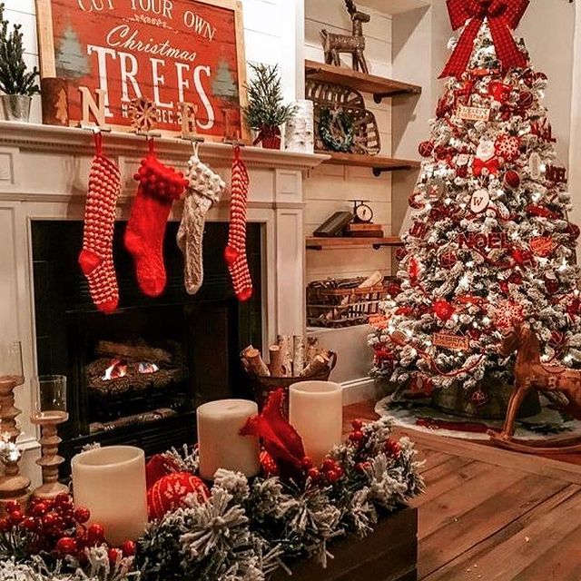Christmas interior room with Christmas tree