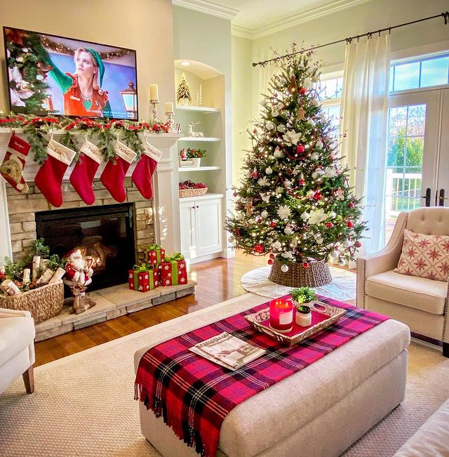 Christmas interior with Christmas socks