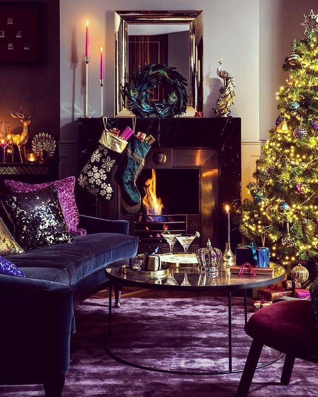 Christmas purple interior