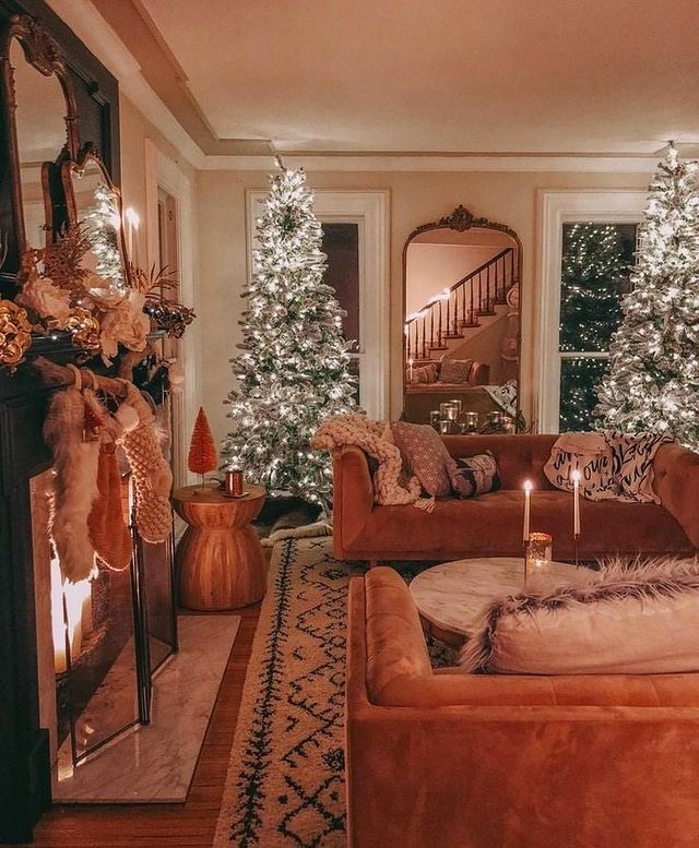 Brown Christmas interior