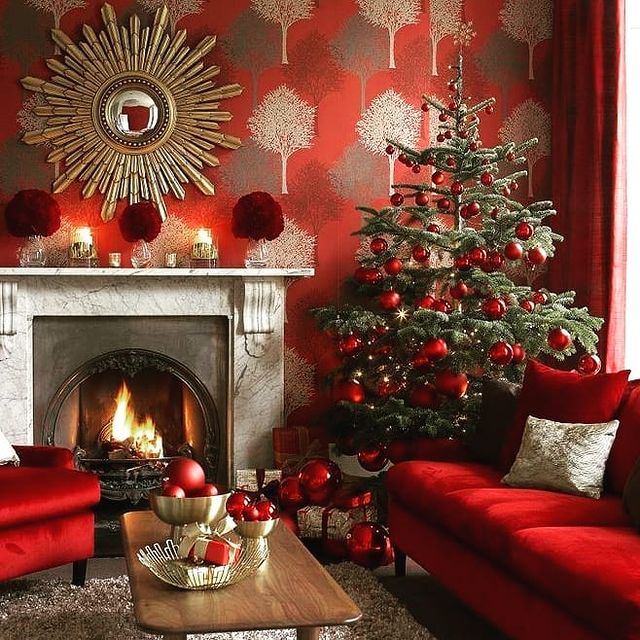 Beautiful red Christmas interior