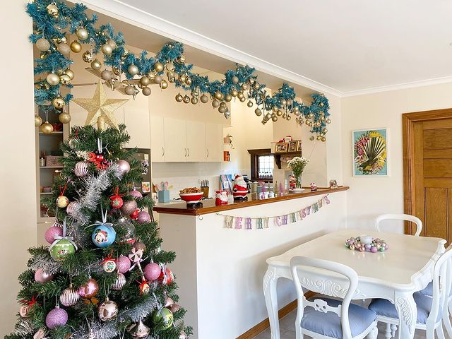 Kitchen with Christmas decorations