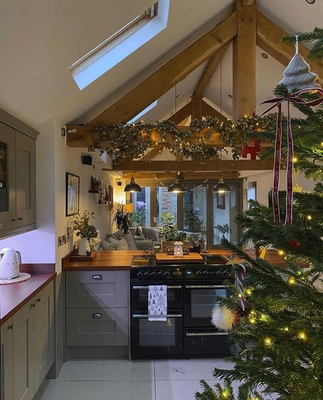 Wooden Christmas kitchen