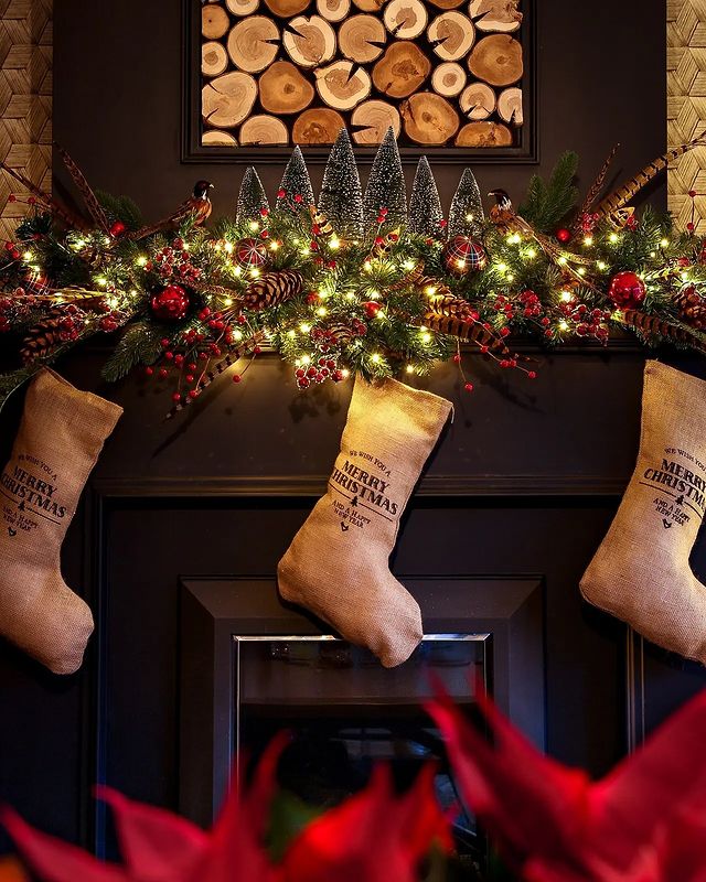 Light decoration with Christmas socks