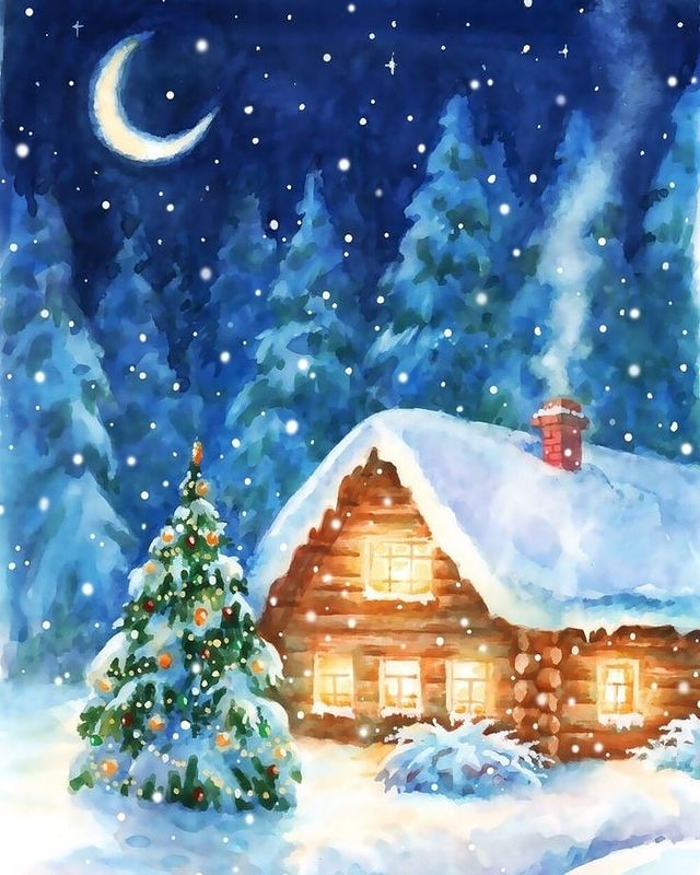 Christmas house drawing