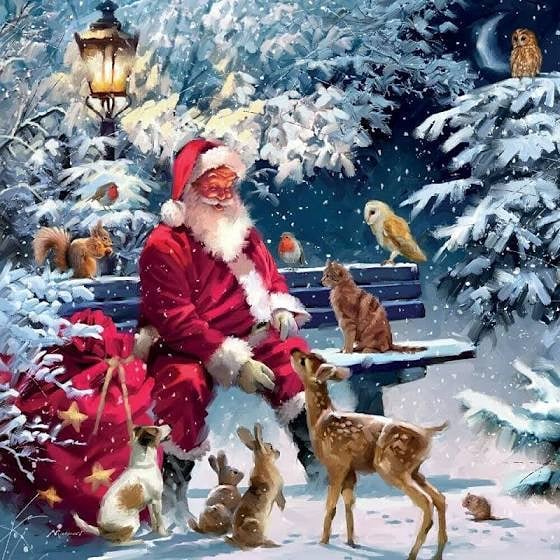Santa Claus with a reindeer