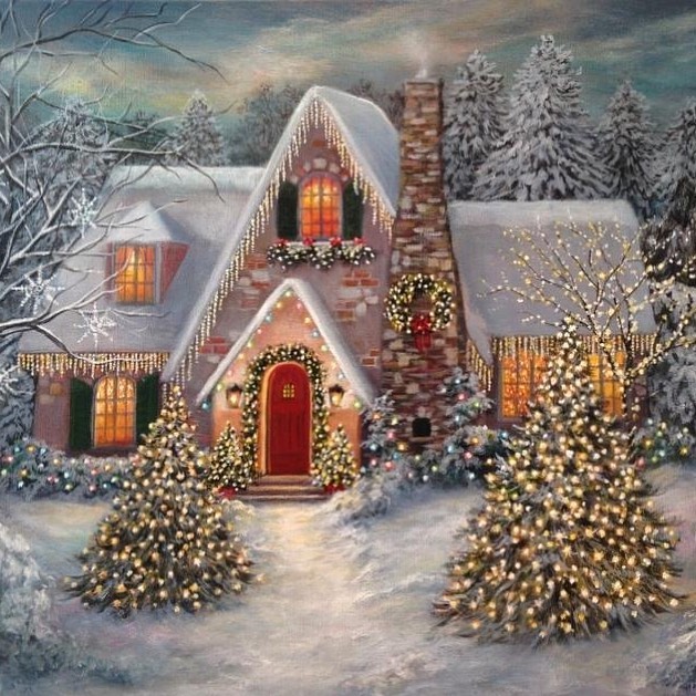 Painted Christmas house