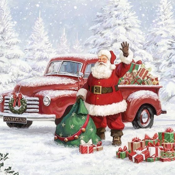 Santa Claus by car
